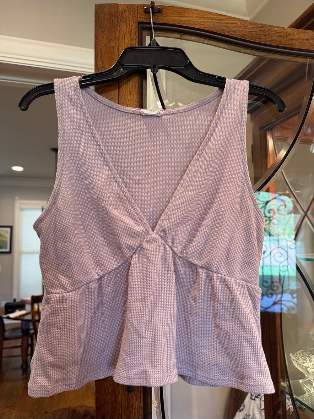 Le Lis Lavender Waffle Knit V-Neck Top